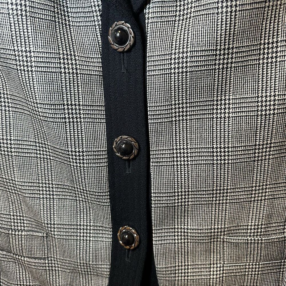 Albert Nipon Womens Jacket Blazer Size 6 Black Wh… - image 4